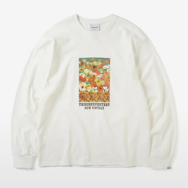 디스이즈네버댓 Flower Collage L/S Tee Off White