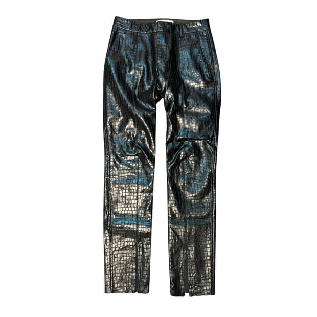 Zara Python Design Leather Coated Jeans