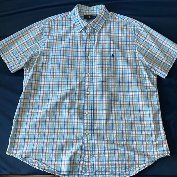 폴로 랄프로렌 체크 반팔 셔츠 2XL