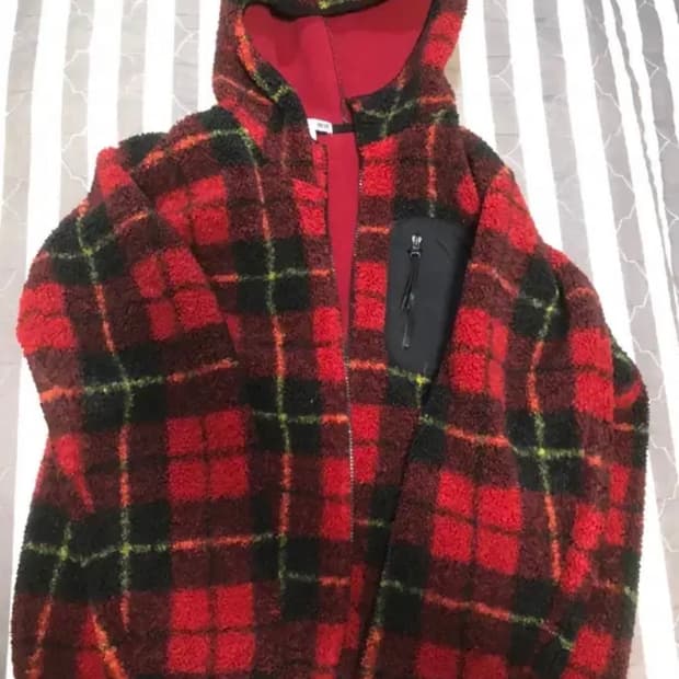 유니클로 jw앤더슨 타탄체크 후리스