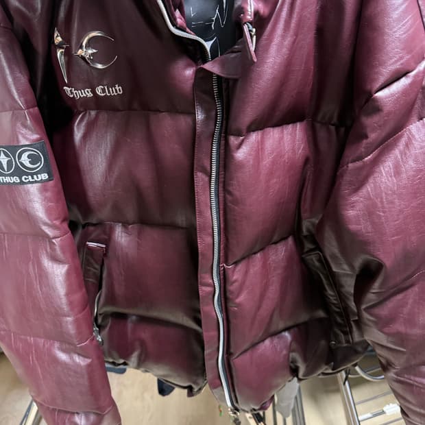 떠그클럽 레더패딩 버건디 3사이즈