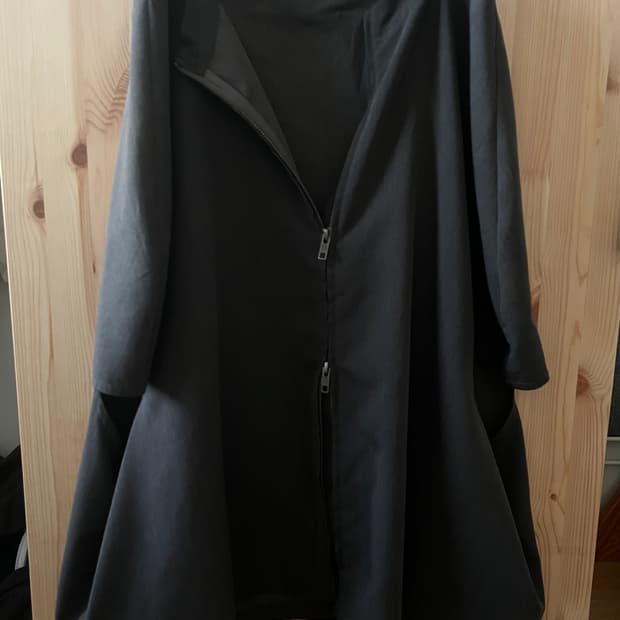 m_mefu 그레이 집업 케이프