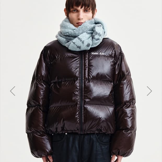 마뗑킴 글로시 패딩 다크브라운