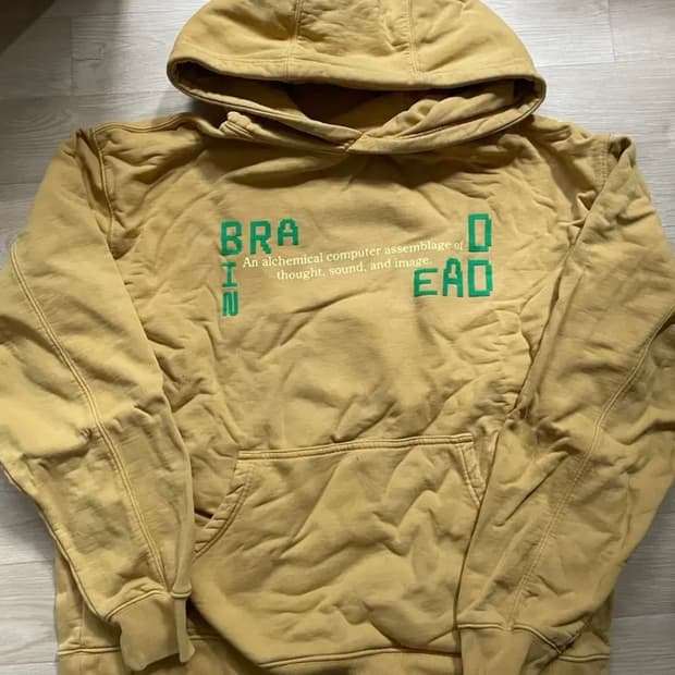 브레인데드 헤비웨이트 L 후드 머스타드 색