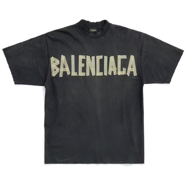 발렌시아가 테이프타입 오버핏 티셔츠