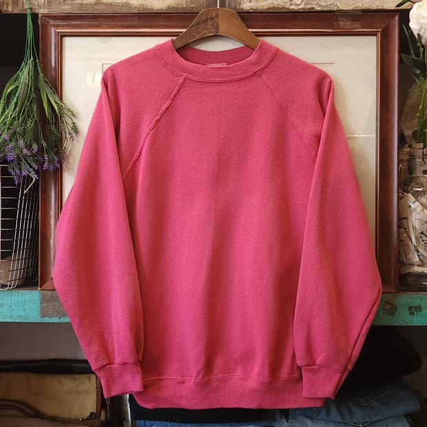 90s 헤인즈 빈티지 스웻셔츠 플레인 스웻셔츠 핫핑크 L