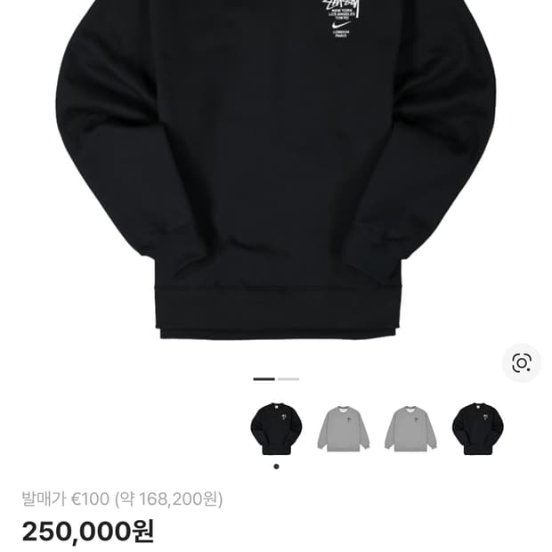 S) 나이키 x 스투시 NRG 플리스 크루넥 블랙 초판 판매합니다