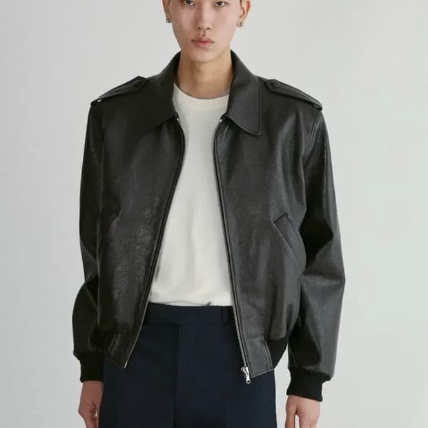[M] 렉토 벤 에폴렛 고트 레더 가죽 점퍼 자켓