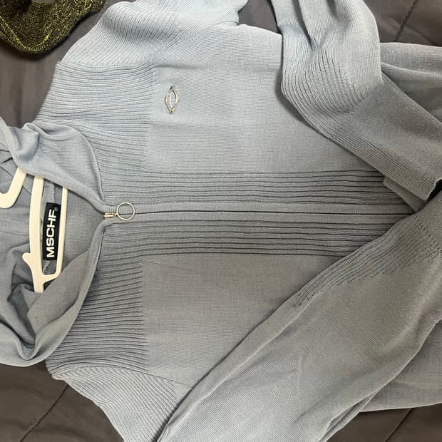 미스치프 롬버스 니티드 후드 그레이시 블루 M