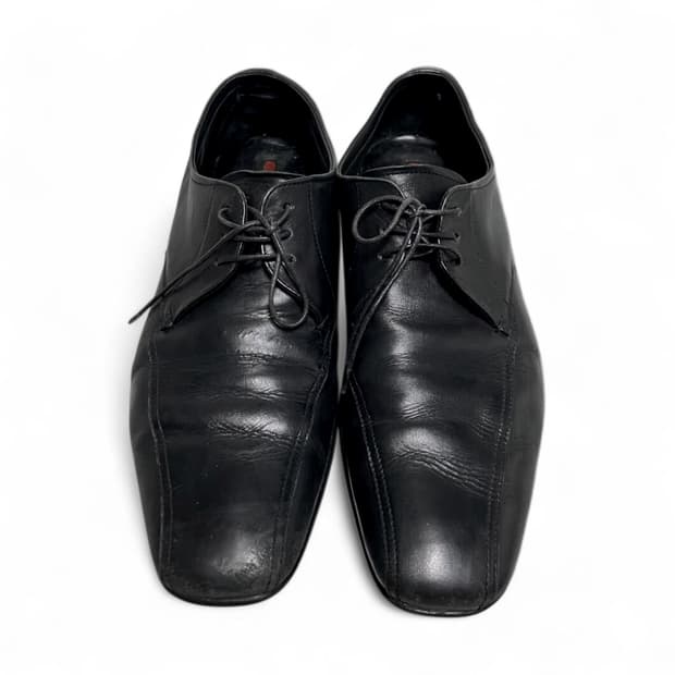 프라다 스포츠 아카이브 가죽 드레스업 스니커즈