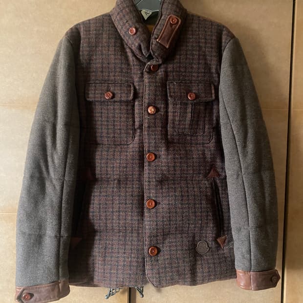 헤링본 트위드 다운 퀄팅 자켓