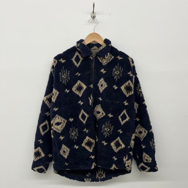 그라미치 패턴 플리스 집업 남m