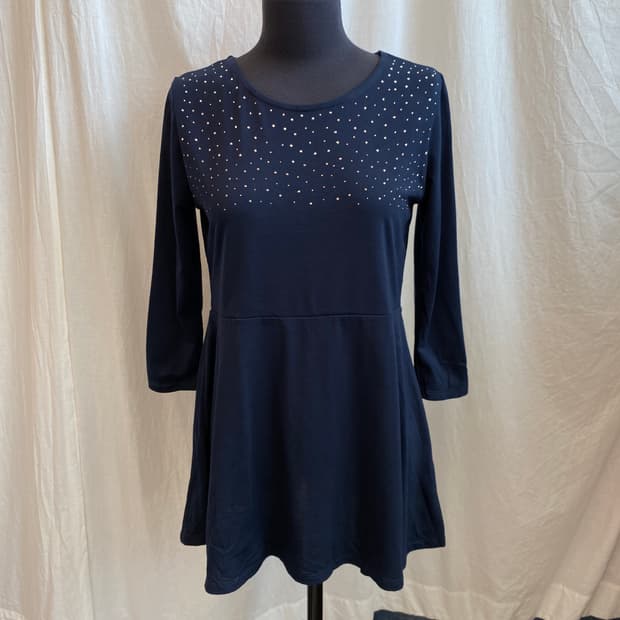 네이비 큐빅 7부탑(L)