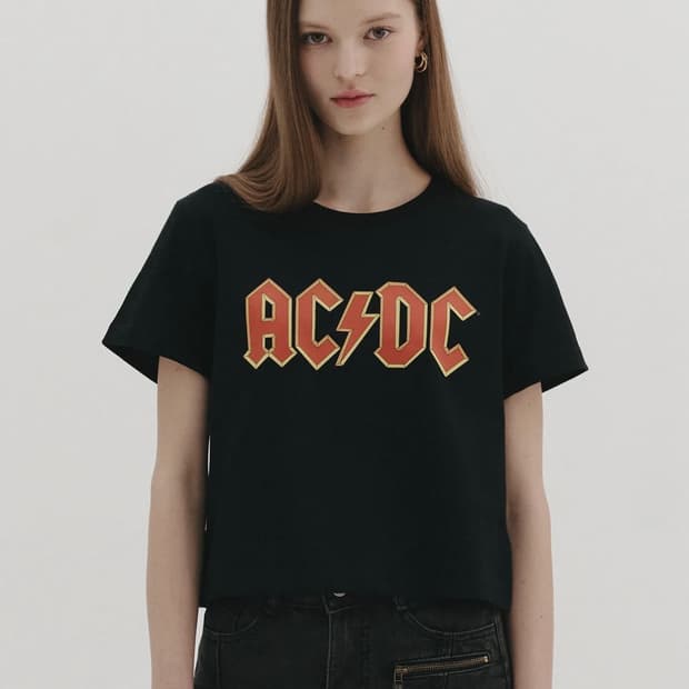 브라바도 acdc 로고 크롭탑 새상품