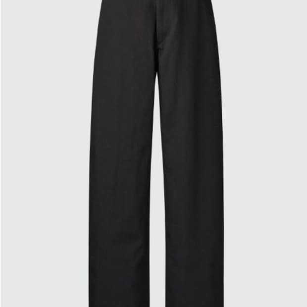 새제품 긴기장) 유니클로U 와이드 핏 치노팬츠 블랙 82