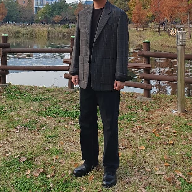 솔리드옴므 체크 울 블레이저 48(+ 슬랙스)