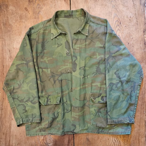 60s 빈티지 배트남 전쟁 카모erdl 패턴 셔츠 자켓