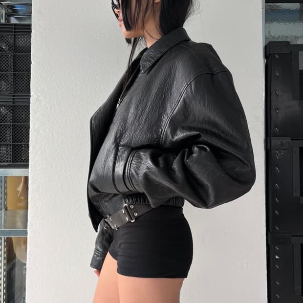 yunse faux leather jacket 윤세 레더자켓 