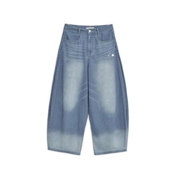 허그유어스킨 코리락쿠마 벌룬 핏 데님진