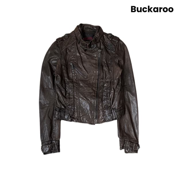 버커루 리얼레더 사선 바이커 릭오웬스맛 양가죽 라이더 자켓