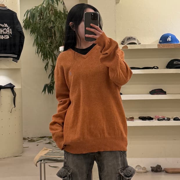 폴로 랄프로렌 램스울 브이넥 니트 U439