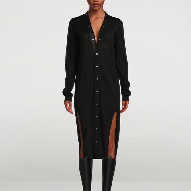 릭오웬스 캐시미어 롱 가디건 다크그린