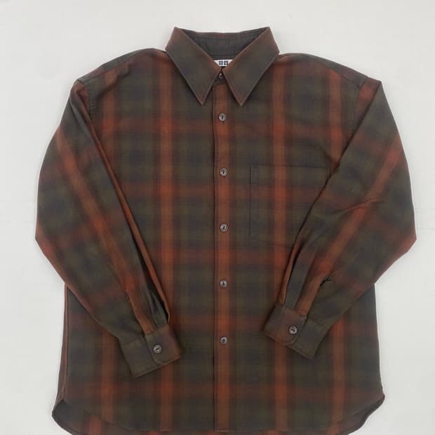 유니클로 오버사이즈 체크 셔츠 (xl)