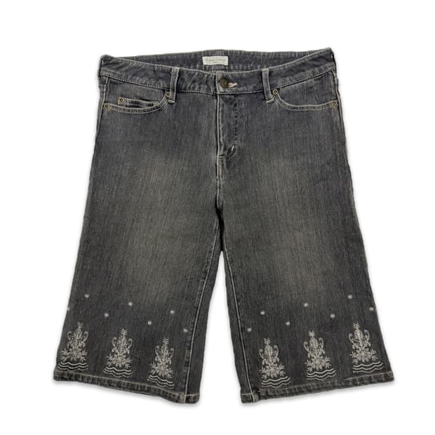 빈티지 자수 모리 하프팬츠