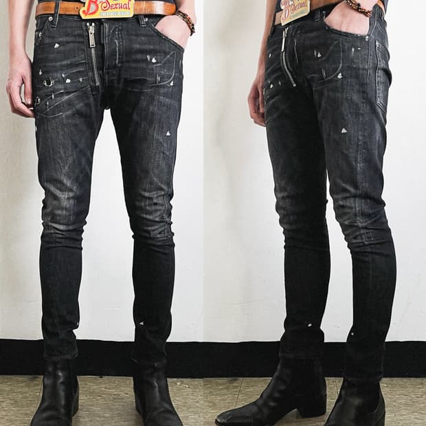 디스퀘어드2 프런트지퍼 섹슈얼 슬림핏 데님