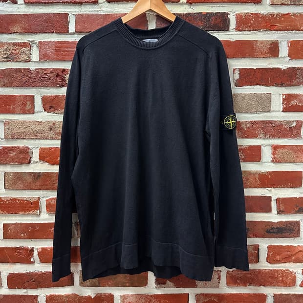 (XXL)스톤아일랜드 와펜 커프스 니트 블랙