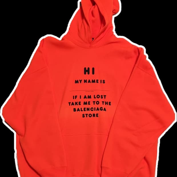 [M] 발렌시아가 hi my name is 후드 fluo 오렌지