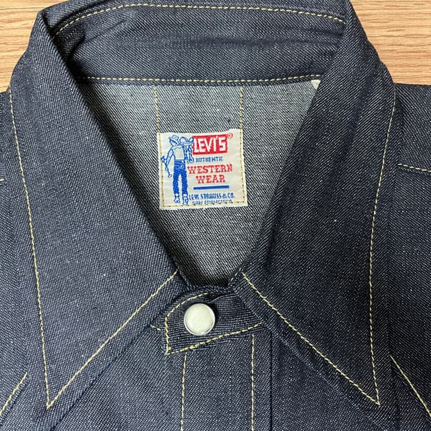 리바이스 빈티지 클로딩 LVC 1955쏘우투스Sawtooth 데님 셔츠 