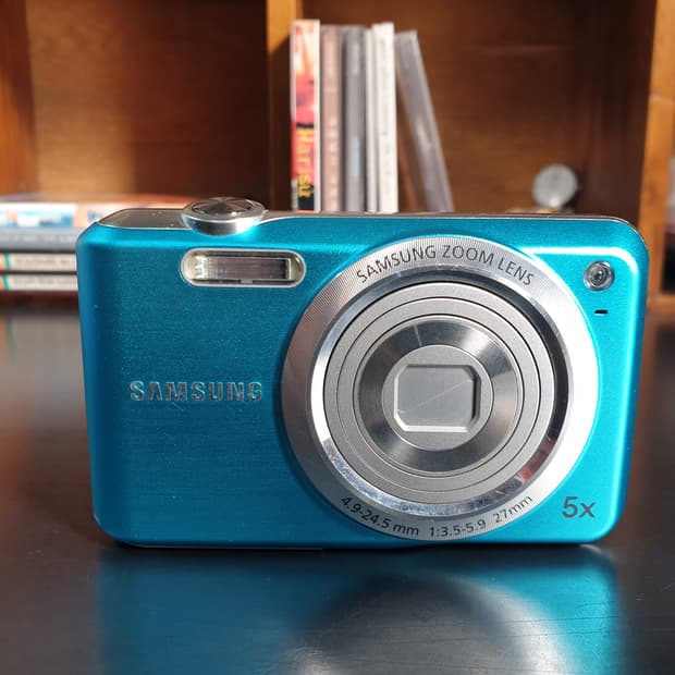 삼성 VLUU ES70 빈티지 디카 메탈릭 시안 블루색