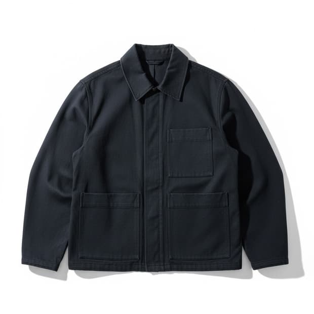 ZARA 왁싱 이펙트 점퍼 네이비 