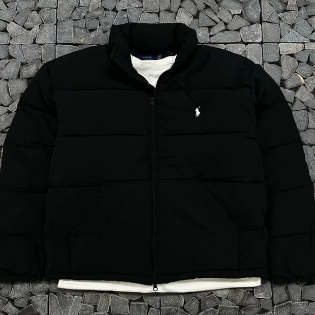 폴로 블랙 다운 숏패딩 L