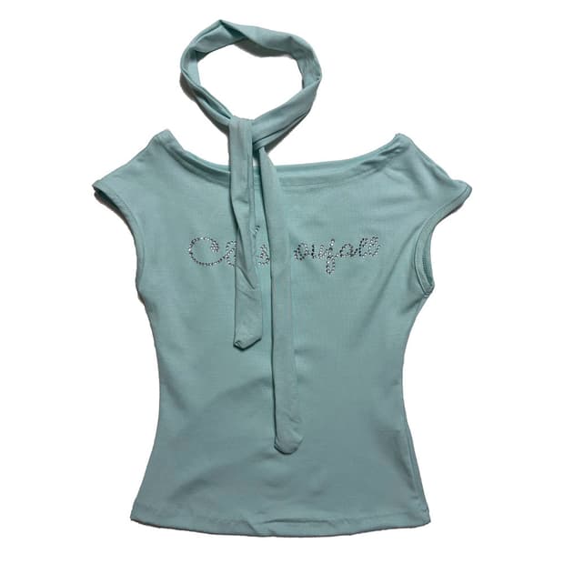 새상품 여자 큐빅 머플러 원숄더 티셔츠