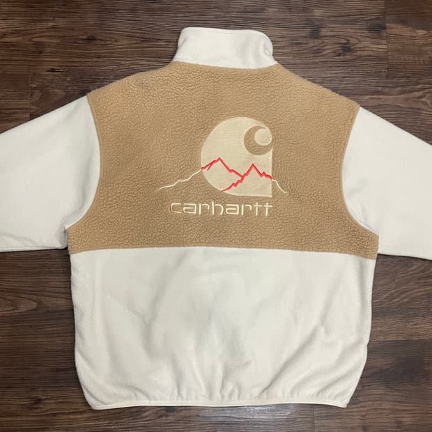 칼하트 아웃도어 C 후리스 집업 자켓 베이지