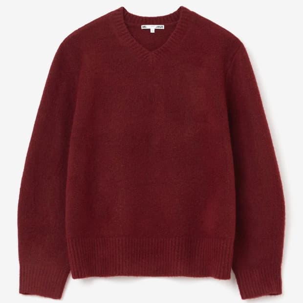 밀로아카이브 크롭 실루엣 브이넥 니트 레드 L