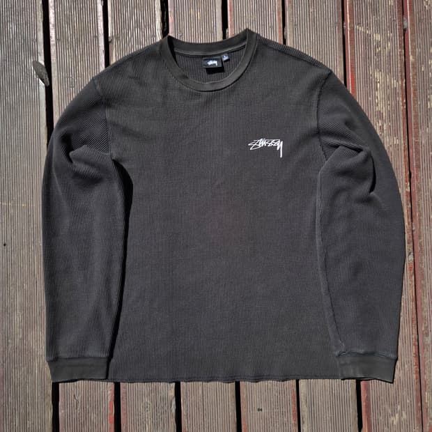 스투시 롱슬리브 써멀 티셔츠 블랙