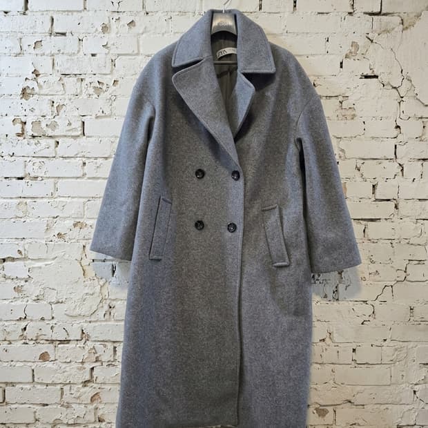 자라 회색 더블 코트 M 사이즈