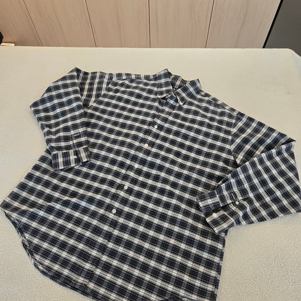 랄프로렌 체크 남방 네이비 오버핏 셔츠 105