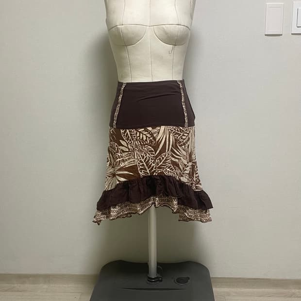 Brown Floral Skirt