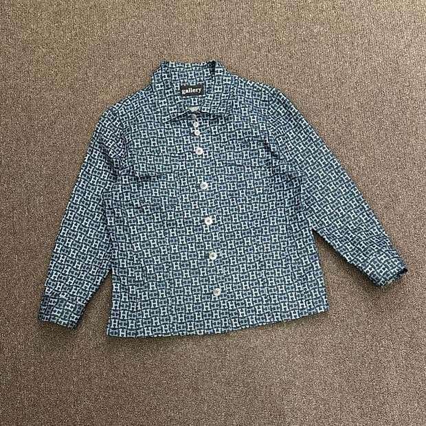 OS)Japanese vintage 모노그램 자카드 데님 셔츠자켓