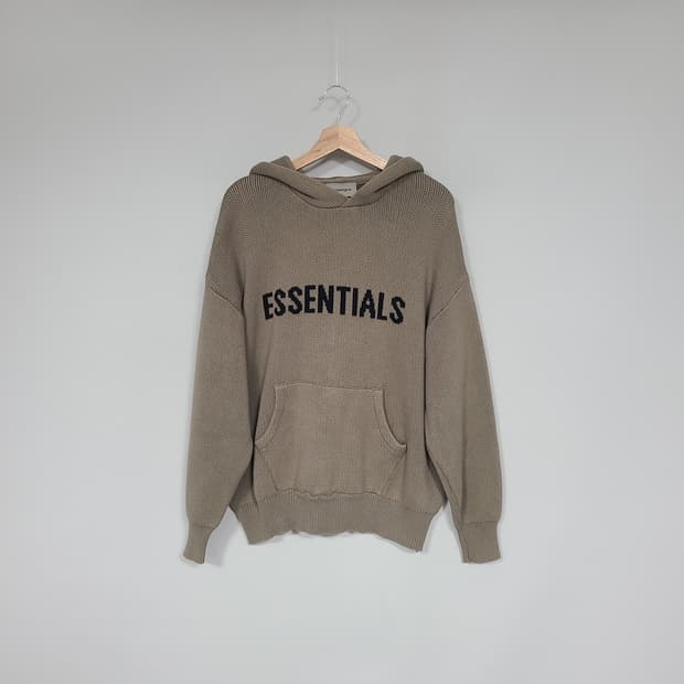 에센셜 남성 니트 풀오버 후드 피스타치오 M