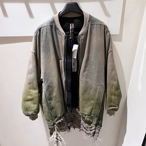 (정품/새상품) 릭 오웬스 공용 디스트로이드 점보 데님 구스다운 점퍼