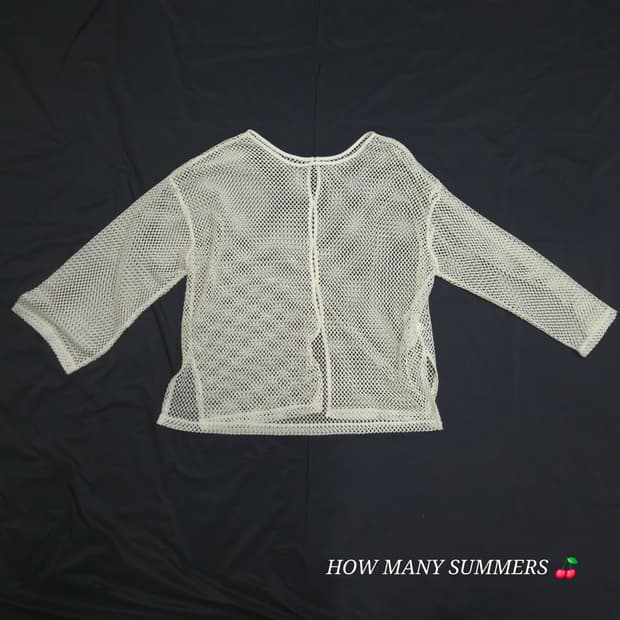 Lugnoncure 그물 메쉬 니트 시스루 펀칭 여름 긴팔 티셔츠 레이어