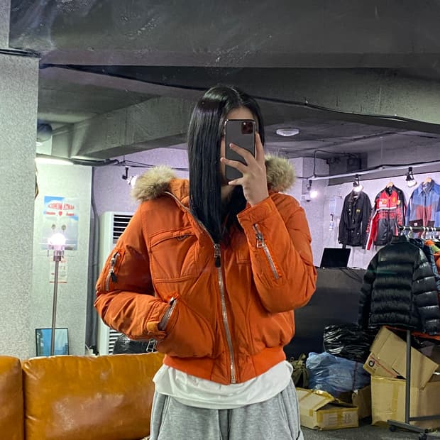 폴로 랄프로렌 00s 덕다운 크롭 봄버 B3198