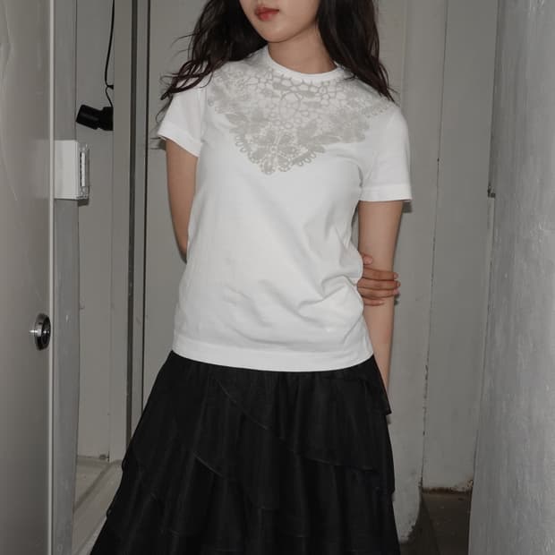꼼데가르송 타오 06 레이스 프린팅 반팔
