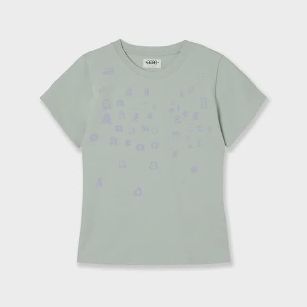 에이이에이이 SCATTERED LETTER TEE [MINT]