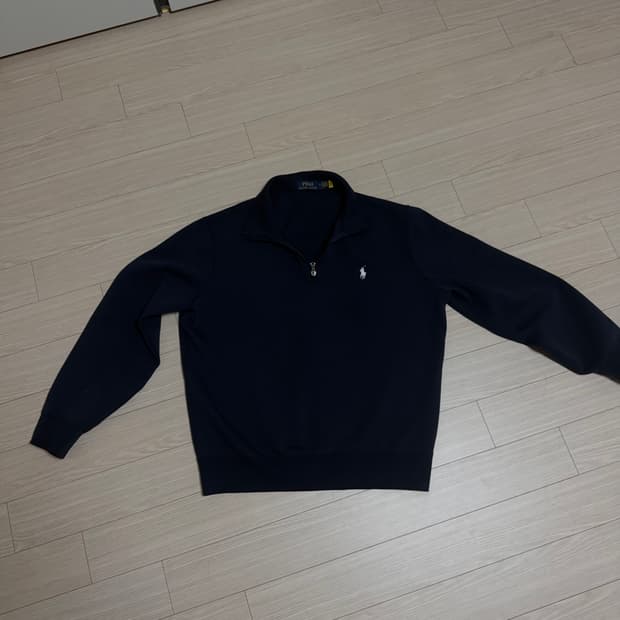 폴로 하프집업 맨투맨 네이비